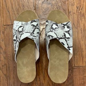 Snakeskin platform sandals